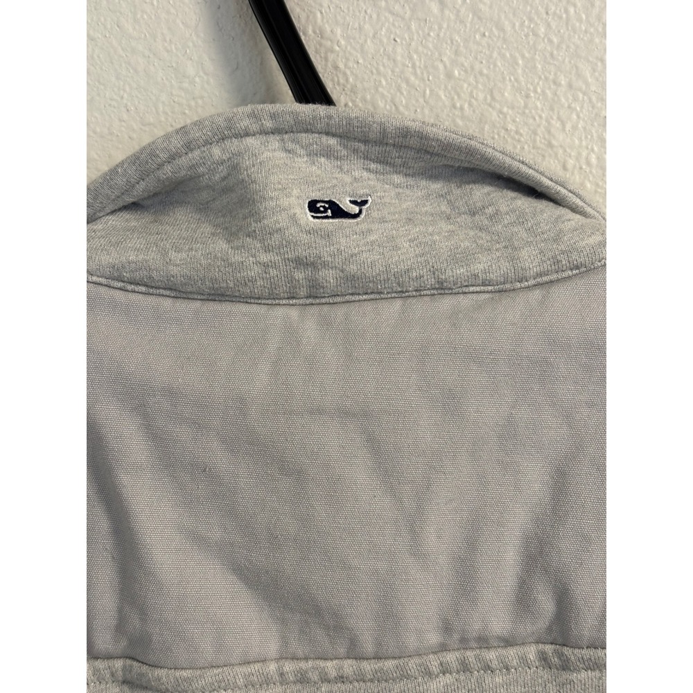 Vineyard Vines Womens XL Gray Quarter Zip Pullover Canvas Shoulder Patch Sweater - Picture 7 of 8